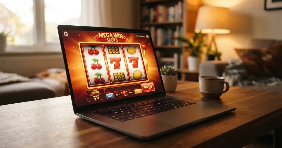 A welcome bonus banner displayed on a laptop screen